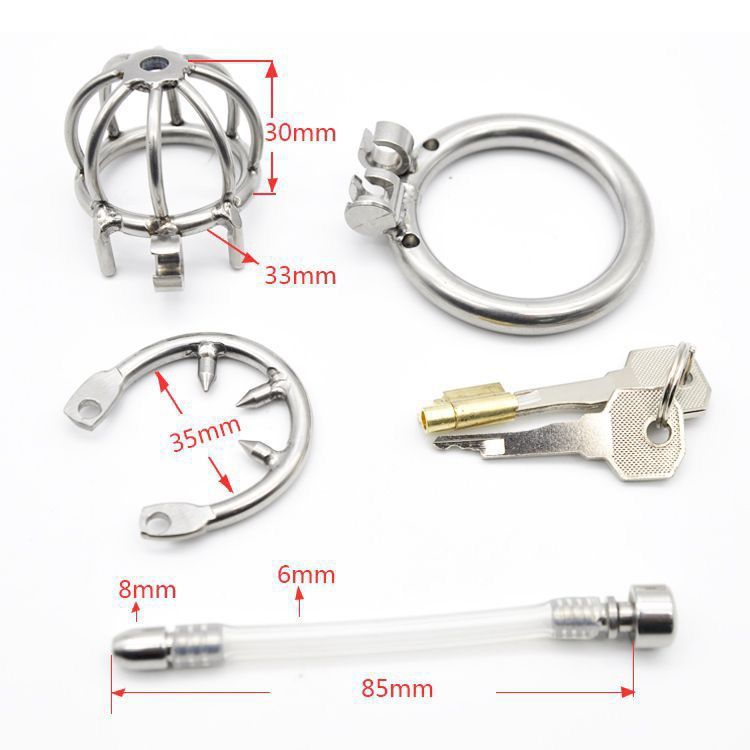 Flat Chastity Cage Chastity Lock for Men with Silicone Tube Dark Lock Design, Good Concealment, Penis Cage for Men,Couples Bondage SM Sex Toys (50mm/1.97in)