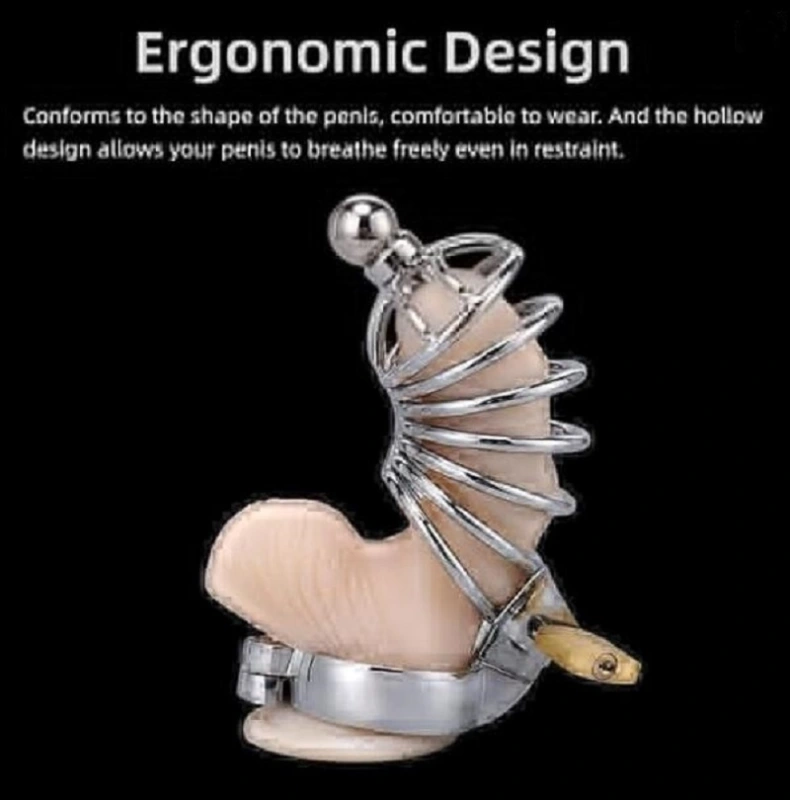 Male Chastity Cage Sex Toys for Men, FEELKIDA Large Chastity Device with 3 Sizes Rings and Elastic Auxiliary Belt for Men Penis Exercise