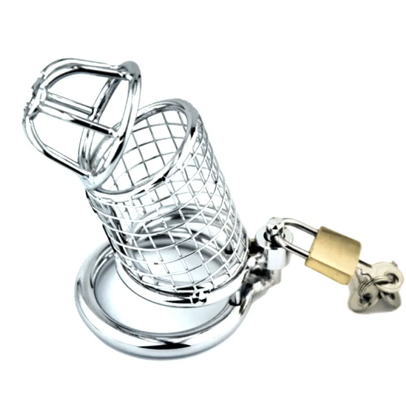 Male Cock Cage Chastity Device - UTIMI Large Chastity Cage with 3 Active Rings Adult Sex Toy for Men Penis Exercise | Key and Lock Included