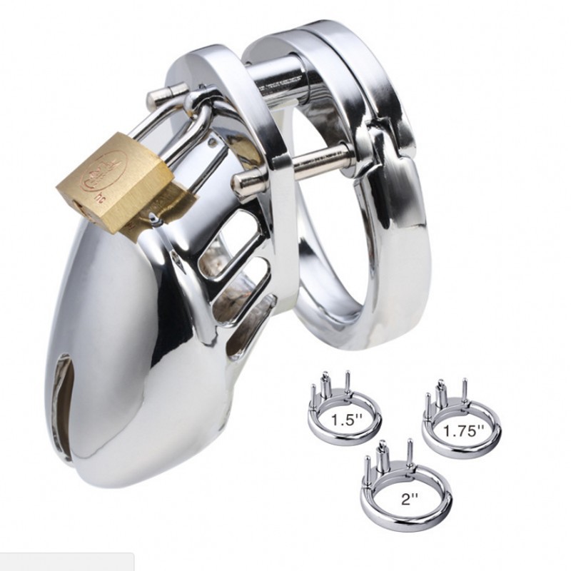 stainless steel Ribs Male Chastity Cage Rings and Invisible Lock for Man Penis Exercise Bondage Gear & Accessories Lightweight Adult Sex Toys