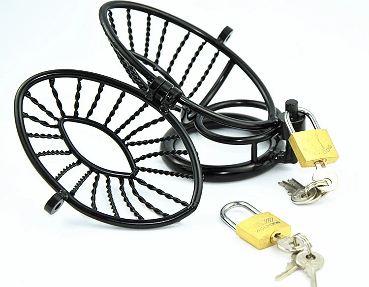 Male Chastity Device Cock Cage - D.Veces Large Metal Chastity Cage with 2 Keys and Removable Base Ring,Updaged Invisible Lock Cock Cage for Penis Training and Abstinence (1.97" Base Ring)