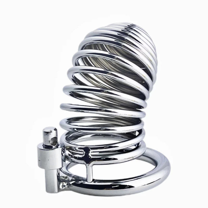 Male Chastity Device Cock Cage - D.Veces Large Metal Chastity Cage with 2 Keys and Removable Base Ring,Updaged Invisible Lock Cock Cage for Penis Training and Abstinence