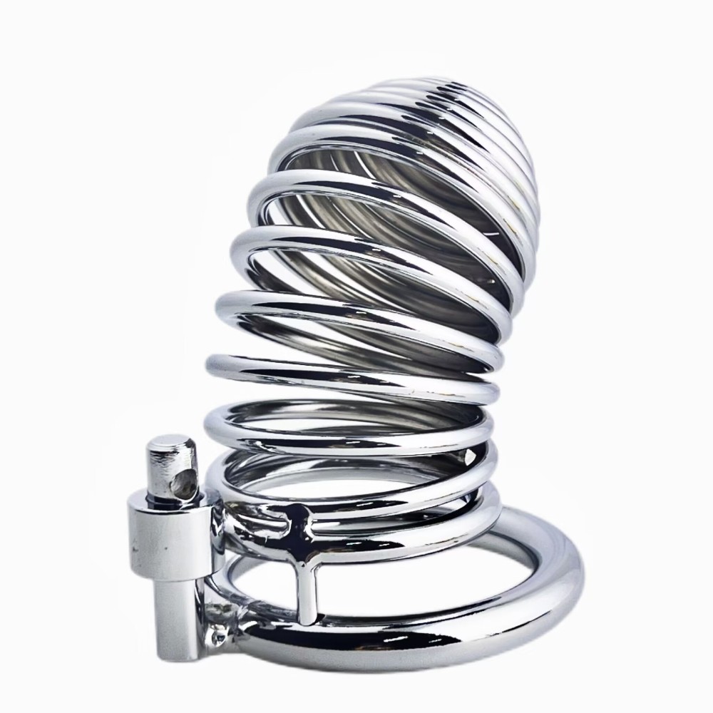 Male Chastity Device Cock Cage - D.Veces Large Metal Chastity Cage with 2 Keys and Removable Base Ring,Updaged Invisible Lock Cock Cage for Penis Training and Abstinence