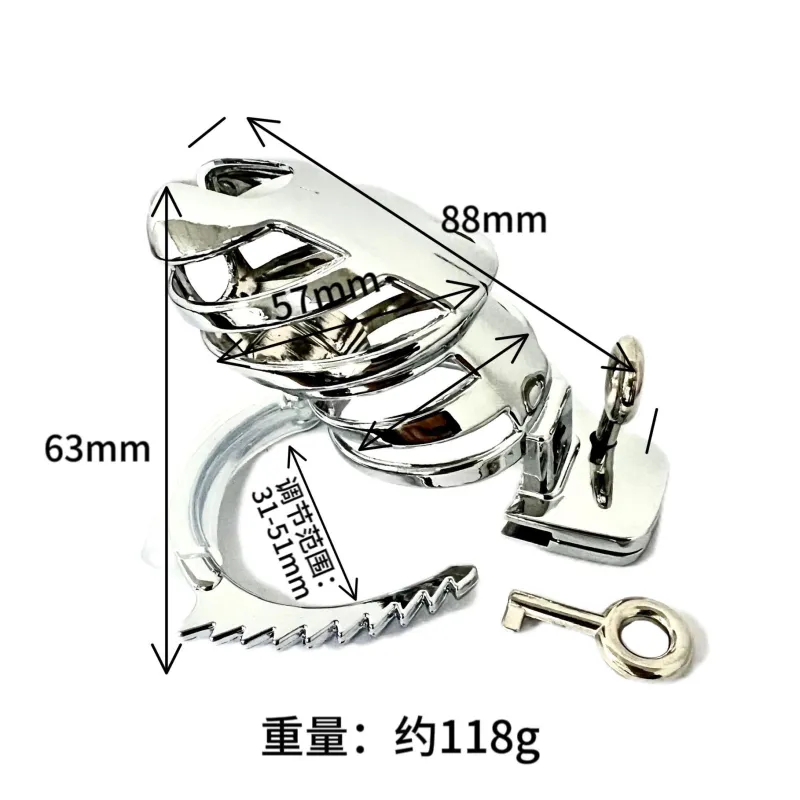Stainless Steel Male Chastity Device Cock Cage with Lock Chastity Hollow Out Design Restraint Fetish BDSM - Chastity Cage for Men. (40MM)