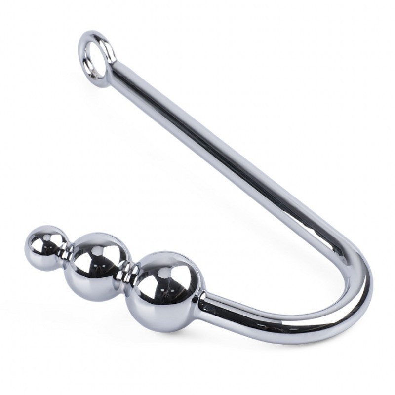 Vibrating Anal Hook Anal Plug, 3 Balls Anal Vibrator Anal Trainer Butt Plug with 9 Vibration Modes, Metal Anal Dilator Vagina Hook G Spot Stimulator SM Sex Toys for Beginners Gay Women Couples