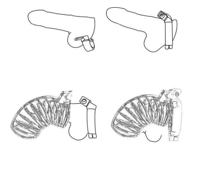 Men's Stainless Steel Male Pennis Lock Cook Penis Ring Cage Male Chastity Device for Men Penis J0345 45mm