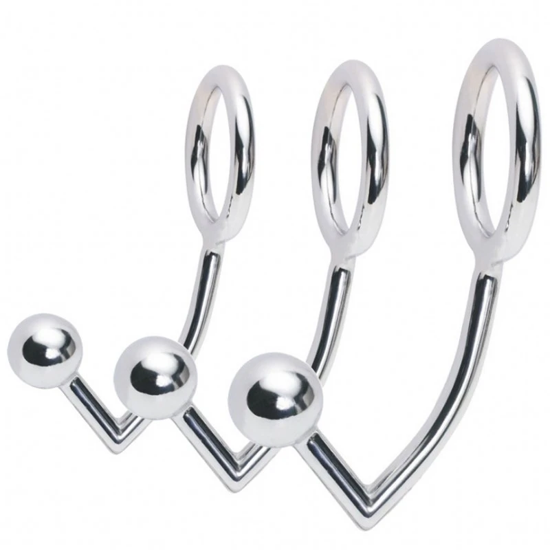 FST Stainless Steel Anal Hook, Butt Plug Hook with 2 Interchangeable Balls Anal Sex Toys for Lovers