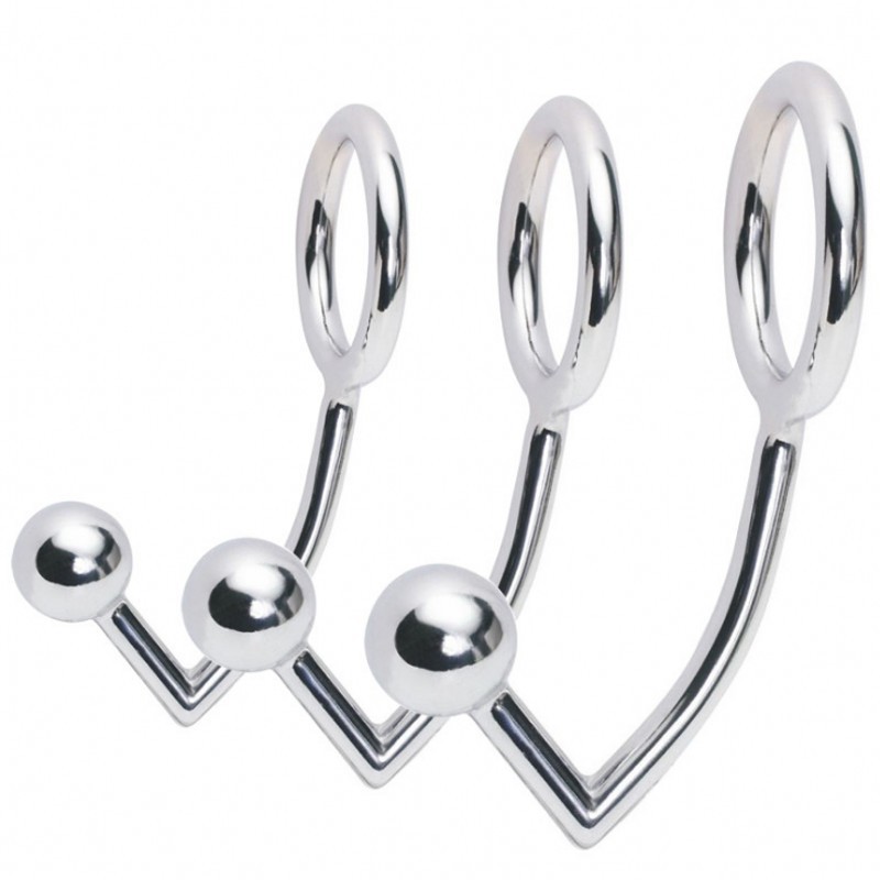 FST Stainless Steel Anal Hook, Butt Plug Hook with 2 Interchangeable Balls Anal Sex Toys for Lovers