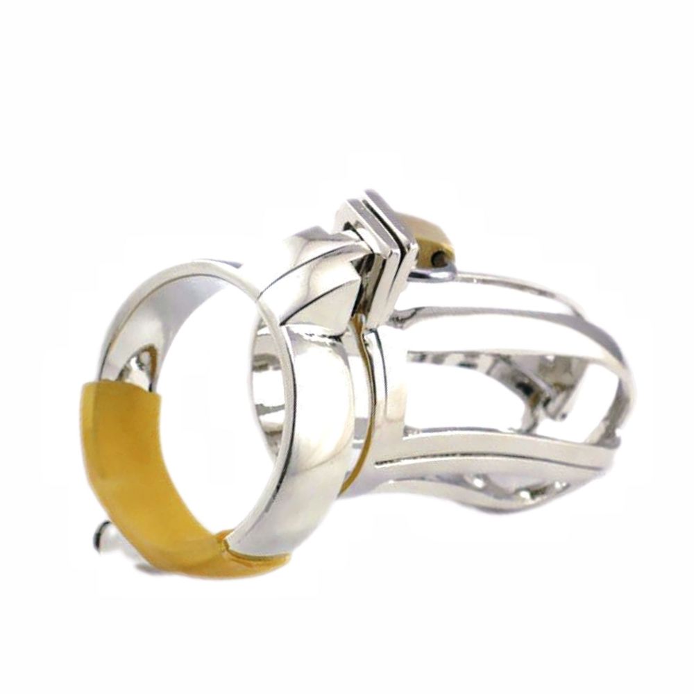 Lock the Cock - Safe and Secure Mens Metal Chastity Device for Husband Slave Play - All Three Rings Included
