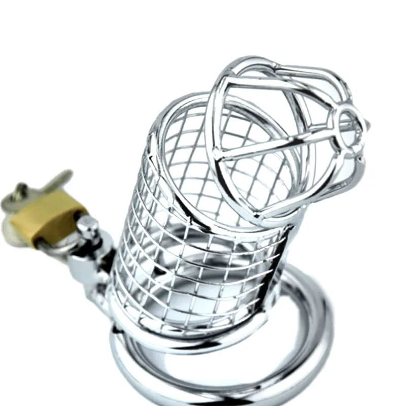 Male Cock Cage Chastity Device - UTIMI Large Chastity Cage with 3 Active Rings Adult Sex Toy for Men Penis Exercise | Key and Lock Included