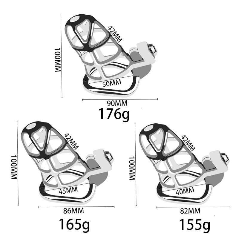 Male Chastity Device Cock Cage - UTIMI Zinc Alloy Invisible Lock Chastity Cage with 3 Active Rings & Keys Adult Sex Toy for Men Penis Exercise and Abstinence | Silvery