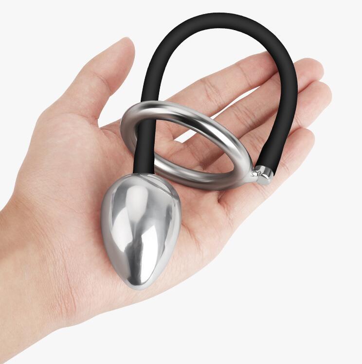 Male Anal Plug Stainless Steel Butt Plug Anus Massage Anal Expander Penis Rings Sperm Lock Ring Masturbation Sex Toys for Man