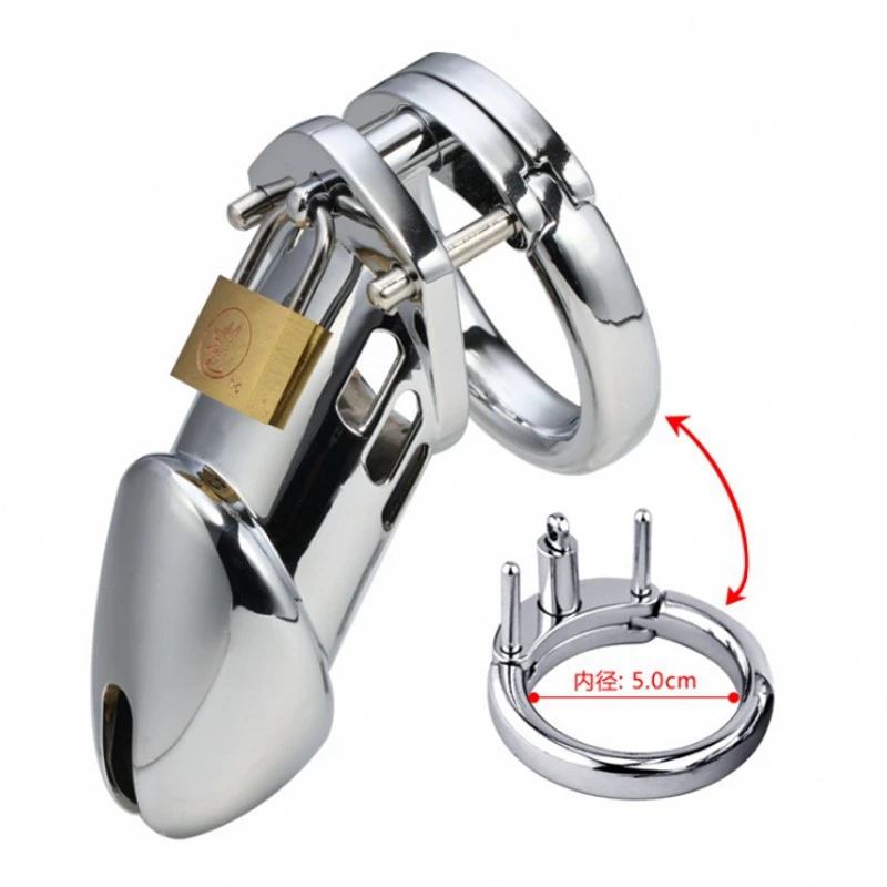 stainless steel Ribs Male Chastity Cage Rings and Invisible Lock for Man Penis Exercise Bondage Gear & Accessories Lightweight Adult Sex Toys