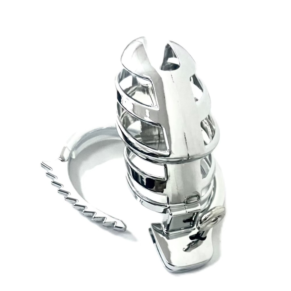 Stainless Steel Male Chastity Device Cock Cage with Lock Chastity Hollow Out Design Restraint Fetish BDSM - Chastity Cage for Men. (40MM)