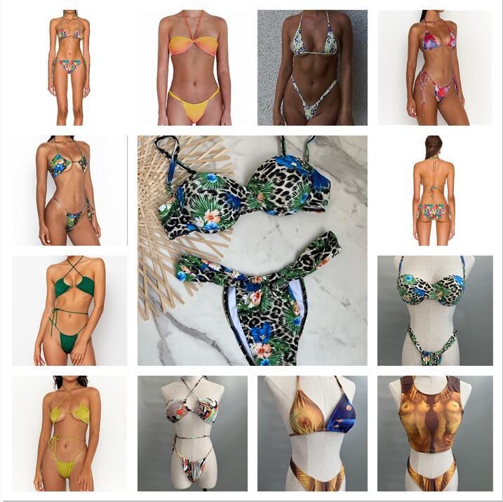 Women Sexy Thong String 2 Piece Bikini Set Cheeky Halter Swimsuit