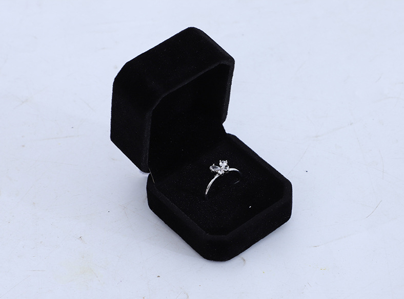Red Black Blue Fancy Ring Box Jewelry Box Ring box - Genuine Velvet