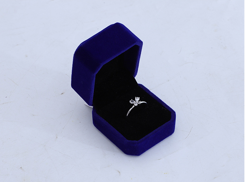 Red Black Blue Fancy Ring Box Jewelry Box Ring box - Genuine Velvet