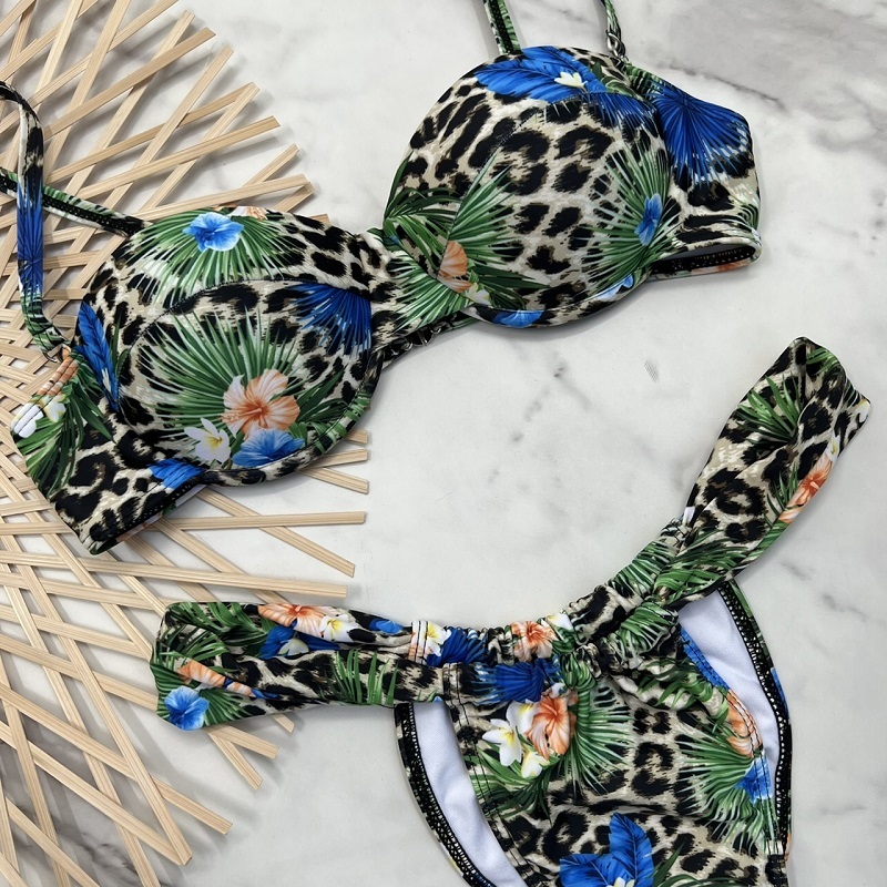 Women Sexy Thong String 2 Piece Bikini Set Cheeky Halter Swimsuit
