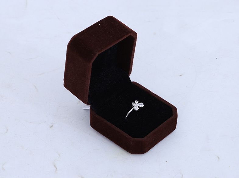 Red Black Blue Fancy Ring Box Jewelry Box Ring box - Genuine Velvet