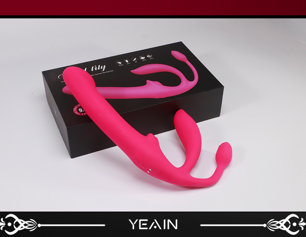 Strapless Strap On G Spot Dildo Vibrator-Sex Toys for Clit Stimulator with 10 Vibrating & Flapping Modes, Silicone & Waterproof Double-Ended Dildo Female Adult Sex Toy for Women & Lesbian Pleasure