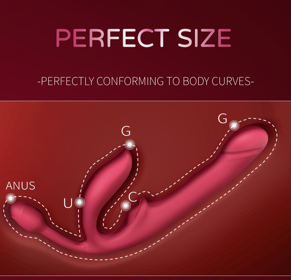 Strapless Strap On G Spot Dildo Vibrator-Sex Toys for Clit Stimulator with 10 Vibrating & Flapping Modes, Silicone & Waterproof Double-Ended Dildo Female Adult Sex Toy for Women & Lesbian Pleasure
