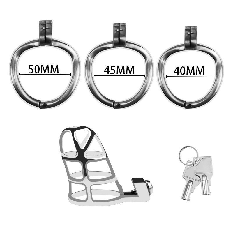 Chastity Cage Hollowed Out Chastity Devices Can Long Time Wear Penis Cage with Lock and Key for SM Play Chastity Lock Adult Sex Toys for Male (S)