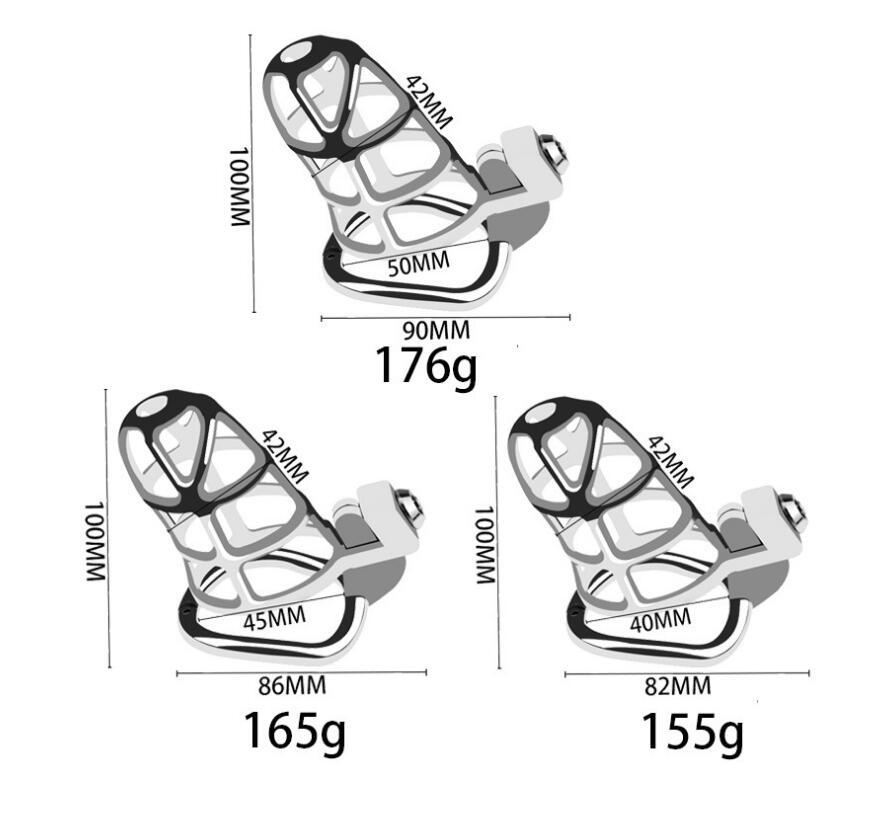 Chastity Cage Hollowed Out Chastity Devices Can Long Time Wear Penis Cage with Lock and Key for SM Play Chastity Lock Adult Sex Toys for Male (S)