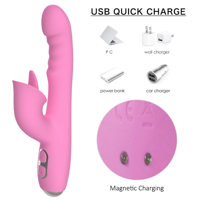 G Spot Rabbit Vibrator with Heating Function and Bunny Ears for Clitoris G-spot Stimulation
