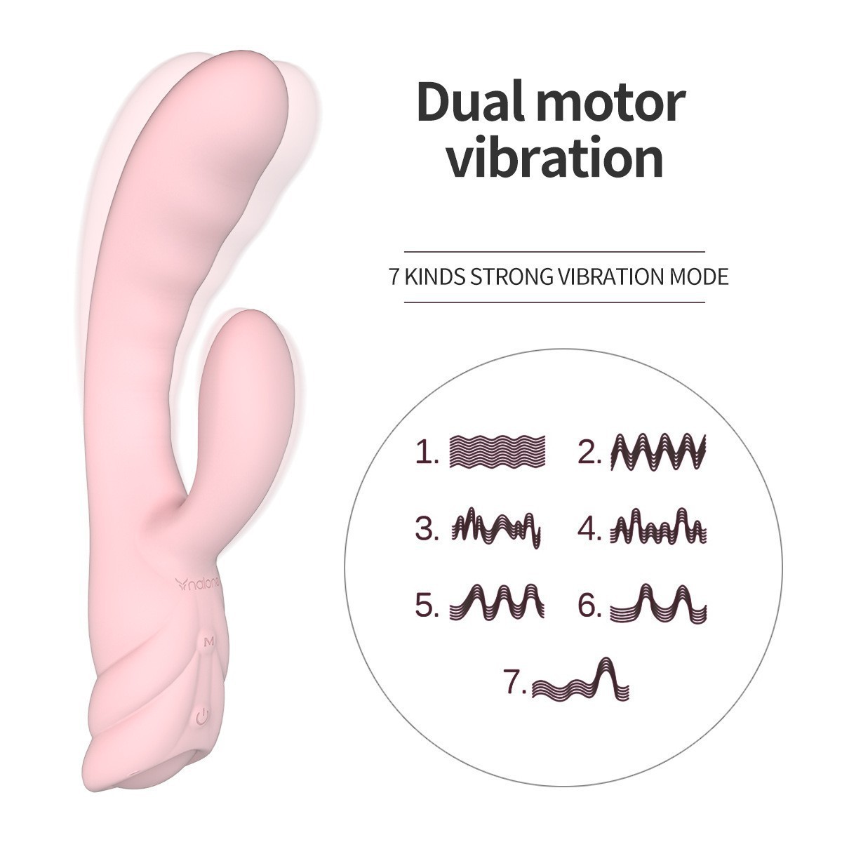 Dual Rabbit Vibrator for Women - Made of Body-Safe Silicone, Fully Waterproof, USB Rechargeable - Dual Vibrating Massager with 10 Vibration Settings