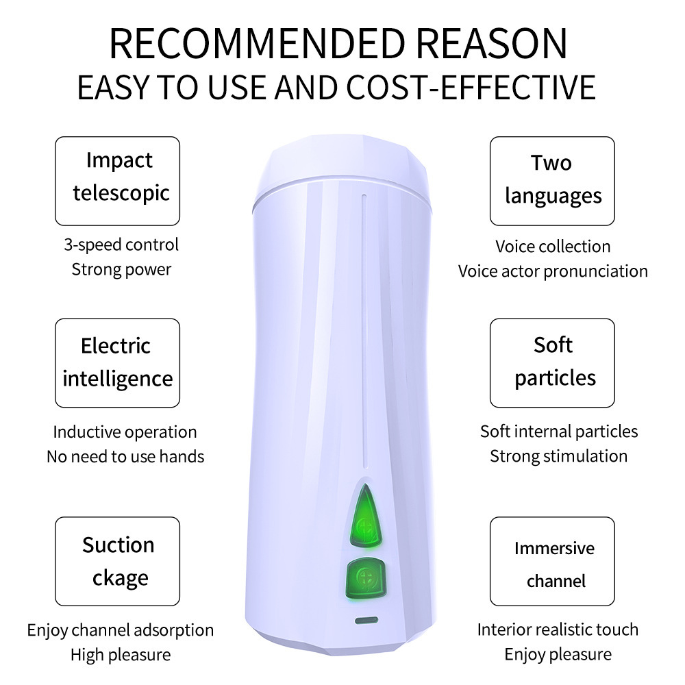 Automatic Male Masturbator Cup - Without Hands Masturbators Stroker with 10 Vibrating Modes Male Pleasure Blowjob Machine