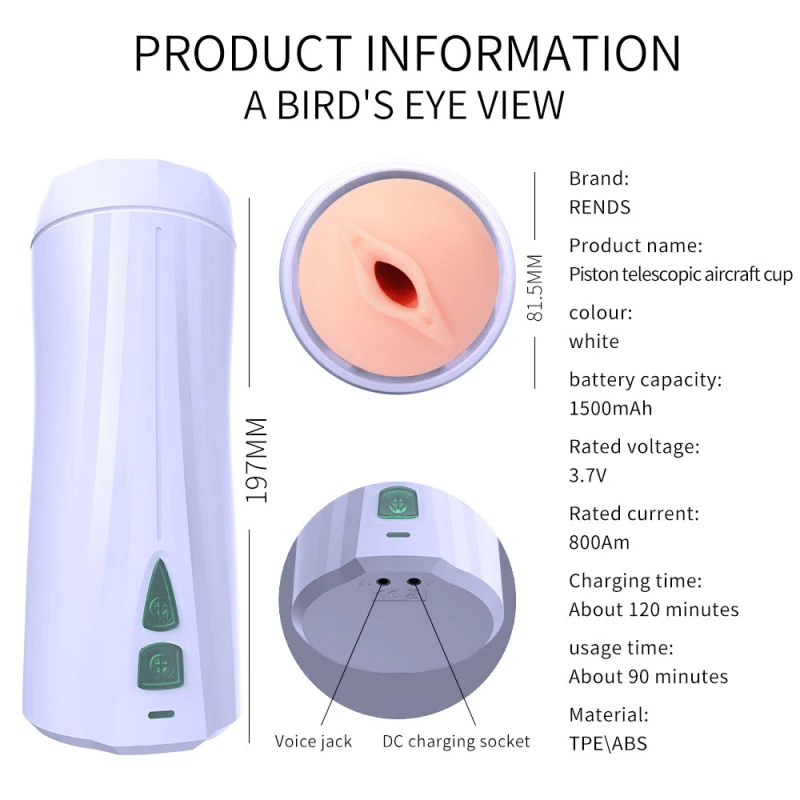 Automatic Male Masturbator Cup - Without Hands Masturbators Stroker with 10 Vibrating Modes Male Pleasure Blowjob Machine