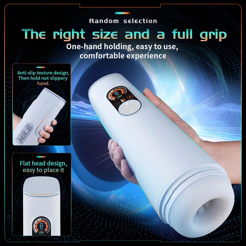 Deep Throat Automatic Male Masturbator Cup with 9 Squeeze Modes, Vibrating Sucking Male Stroker with Realistic Mouth Tunnel, Blowjob Adult Male Sex Toy