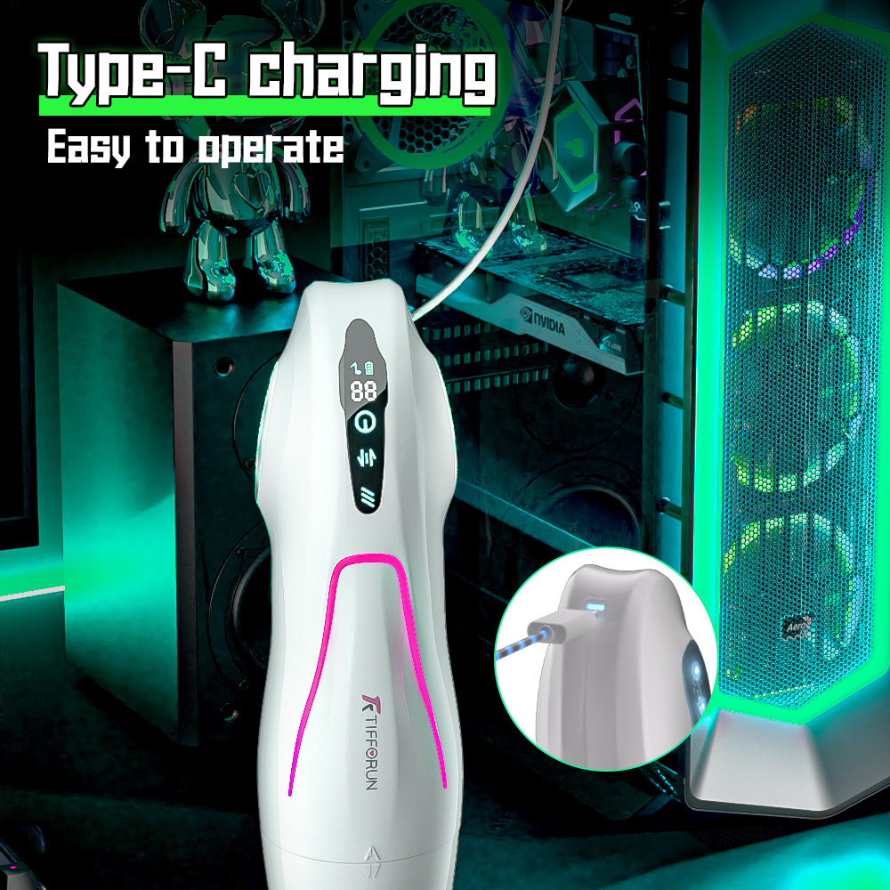 Men's automatic suction masturbator - Upgraded men's masturbator cup with 10 vibrations and suction for men's penis pump | Black
