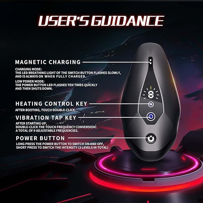 Electric Stroker Electric Trainer Vibrator Masturbator with 9 Frequency Mode + 3 Intensity Levels and Heating Function Exerciser Masturbator Glans Stimulator Masturbators Men Male Sex Toys