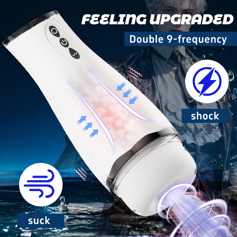 Automatic Male Masturbator Cup with Sucking Comfortable Vibration, Internal 3D Realistic Textured Pocket Pussy