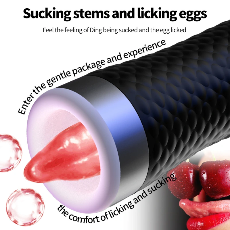 Deep Throat Automatic Male Masturbator Cup with 5 Squeeze Modes, Vibrating Sucking Male Stroker with Realistic Mouth Tunnel