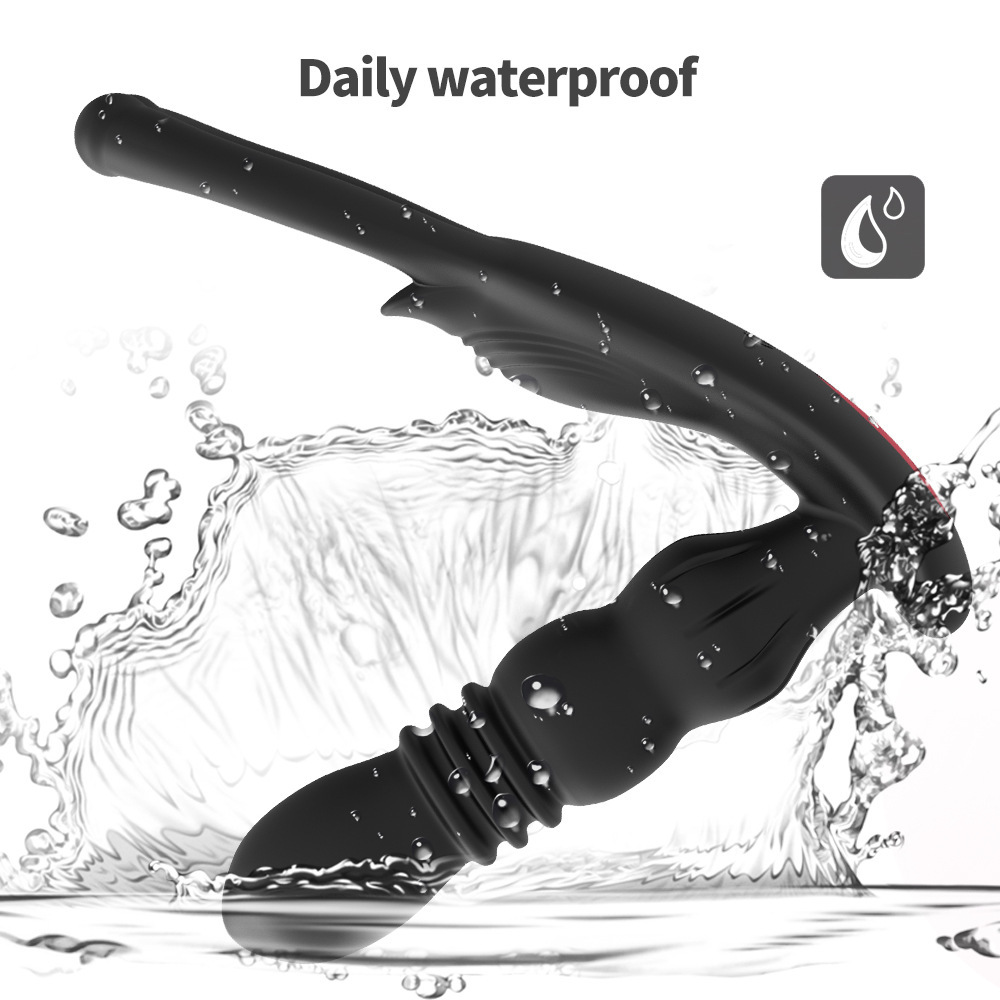 Thrusting Anal Vibrator - Vibrating Prostate Massager with 10 Thrusting & Vibration, Male Anal Butt Plug Toys with Remote Control, Dual Stimulation, Vibrator Anal Plug Sex Toys for Men & Women