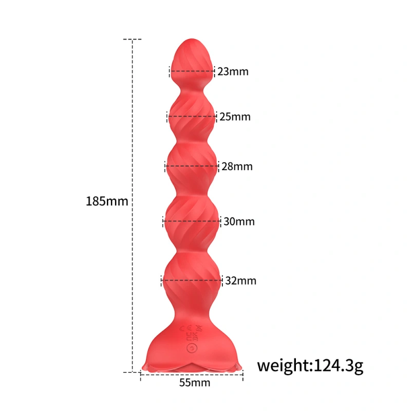 Rose Sex Toy Anal Beads,Vibrating Butt Plug with 9 Modes,Prostate Massager for Women & Men,Waterproof Silicone Rose Toy Sex Stimulator for Adult