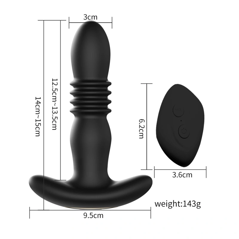 Anal Plug Vibrator with App Control Sex Toy for Men Women - Prostate Massager with 7 Thrusting & Vibrating Modes Adult Anal Vibrator Butt Stimulator Plug for Male Female (Black)