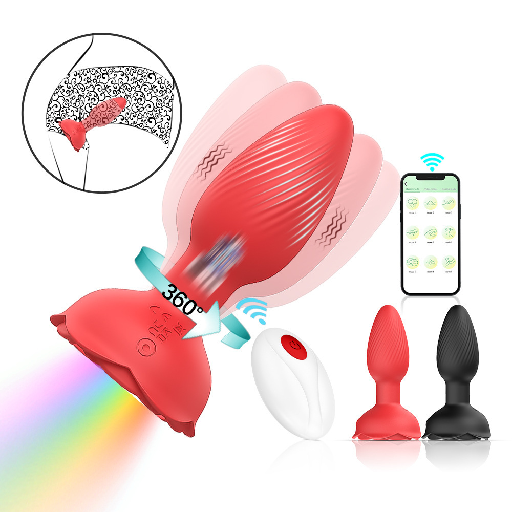 360°Rotation Monster Anal Vibrators Sex Toys for Women, Remote Control Vibrator with 10 Rotation/Vibration & LED Light Prostate Massager