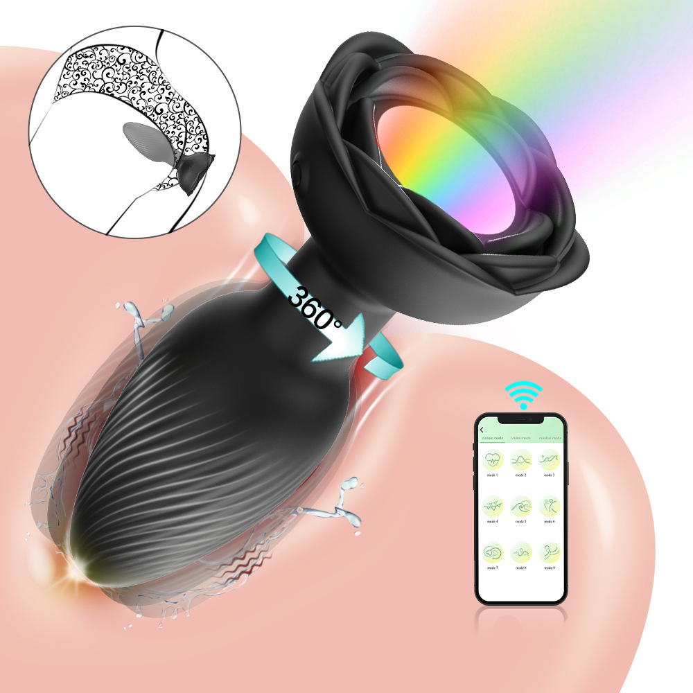 360°Rotation Monster Anal Vibrators Sex Toys for Women, Remote Control Vibrator with 10 Rotation/Vibration & LED Light Prostate Massager