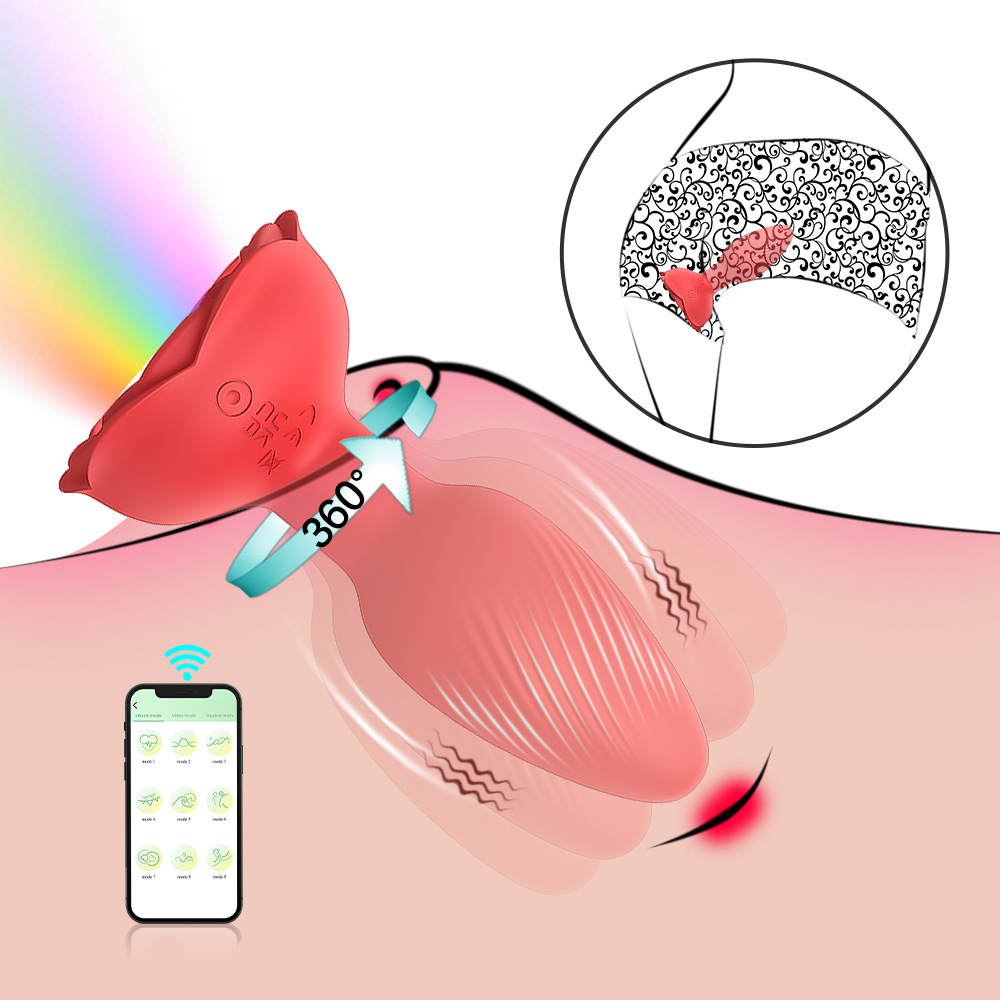 360°Rotation Monster Anal Vibrators Sex Toys for Women, Remote Control Vibrator with 10 Rotation/Vibration & LED Light Prostate Massager