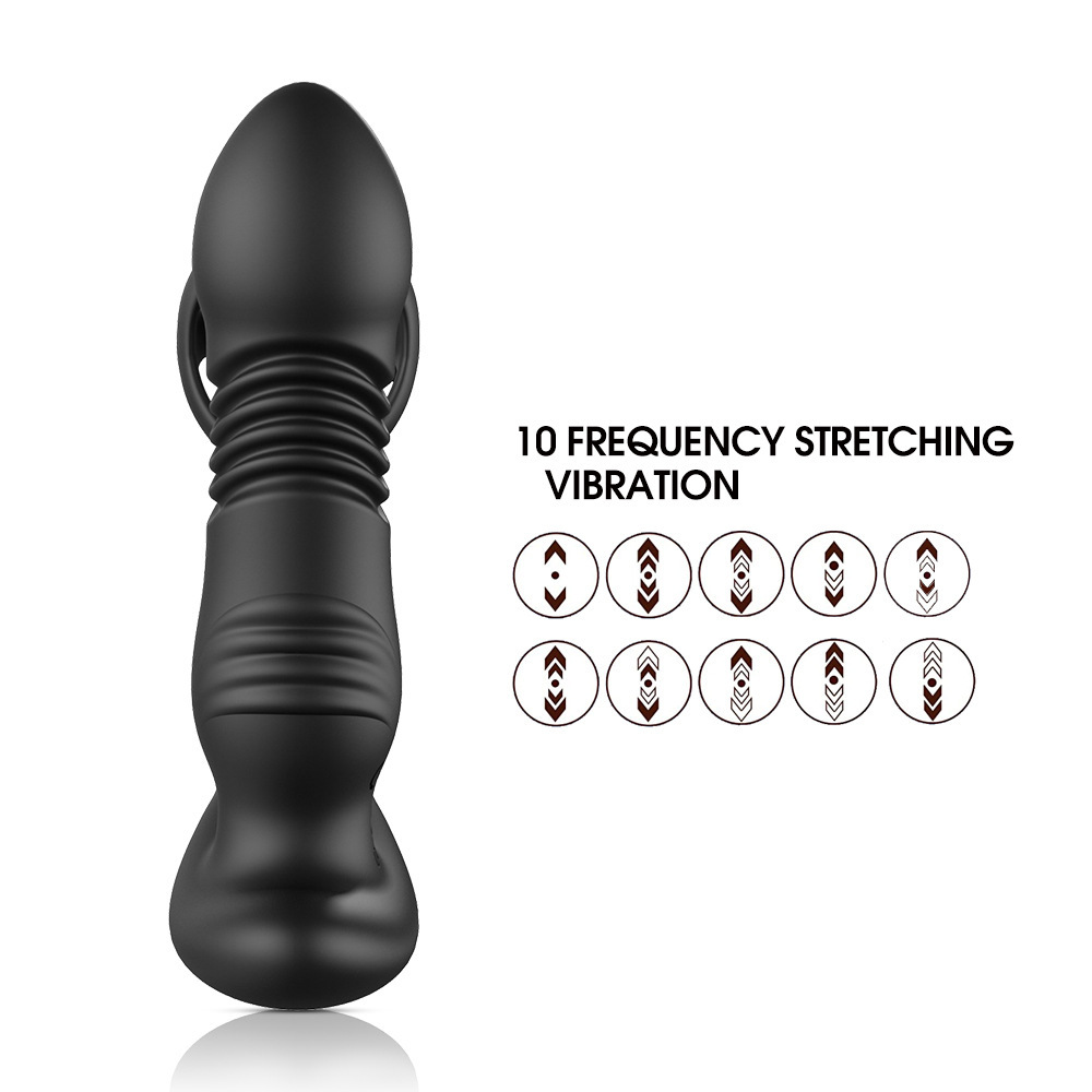 Thrusting Anal Expansion Prostate Massager - Vibrating Anal Vibrator Butt Plugs Perineum Stimulator with 3 Thrusting Expanding & 9 Vibration Modes, 3 in 1 Adult Sex Toys Penis Rings for Men Orgasm
