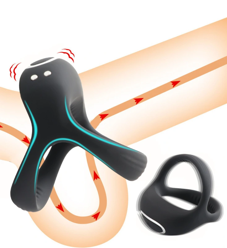 Vibration rooster ring, male sex toy silicone penis ring, 10 strong vibration modes, suitable for male couples' entertainment, male erection enhancement and Clit vibrator