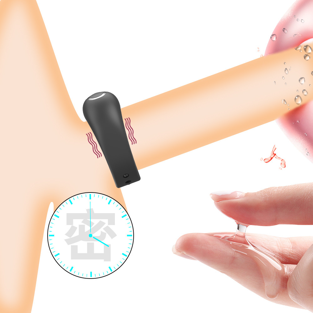 Vibration penis ring with adjustable buckle, 10 vibration modes, cute rechargeable penis vibrator elastic silicone penis ring