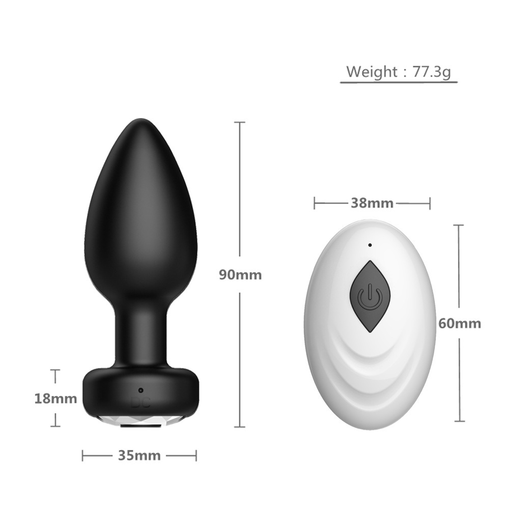 Anal plug vibrator sex toy -10 frequency vibration smooth silicone anal toy