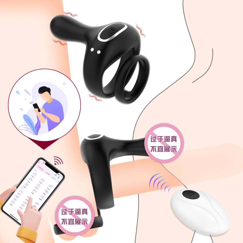 Vibration Cockcomb Ring Stimulator, Silicone Happy Penis Ring Vibrator Couple Adult Male Sex Toy