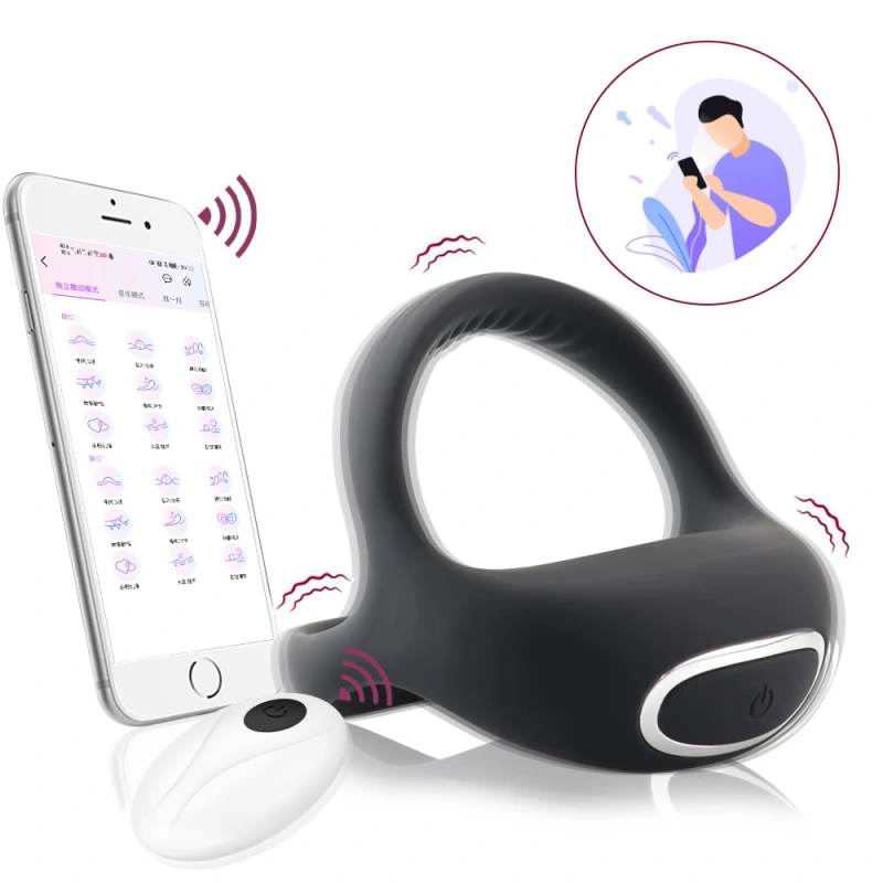 Vibration rooster ring, male sex toy silicone penis ring, 10 strong vibration modes, suitable for male couples' entertainment, male erection enhancement and Clit vibrator