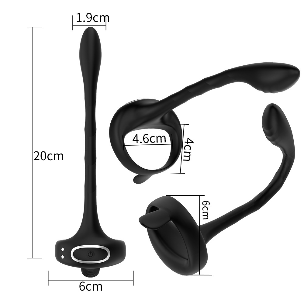 Vibrating Cock Ring Adult Sex Toys for Men, 3 in 1 Penis Ring Vibrator with 10 Vibration Modes G-Spot & Clitoral Stimulator