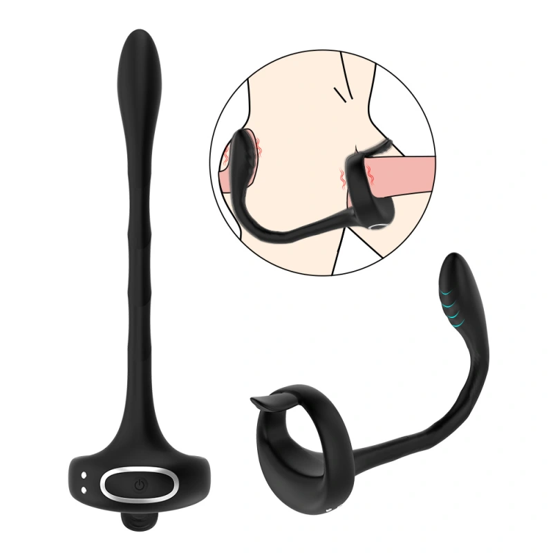 Vibrating Cock Ring Adult Sex Toys for Men, 3 in 1 Penis Ring Vibrator with 10 Vibration Modes G-Spot & Clitoral Stimulator